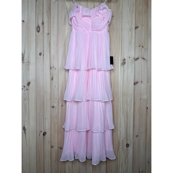 NWT Lulus Always Remarkable Pink Pleated Off-the-Shoulder Maxi Dress Banquet M - Picture 2 of 8